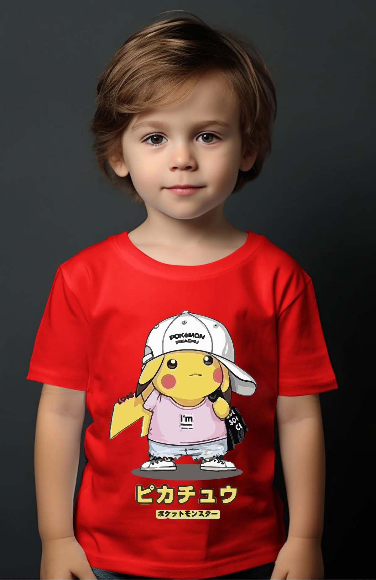 COULEUR:Rouge|T-shirt Garçon | Poke casquette Rouge