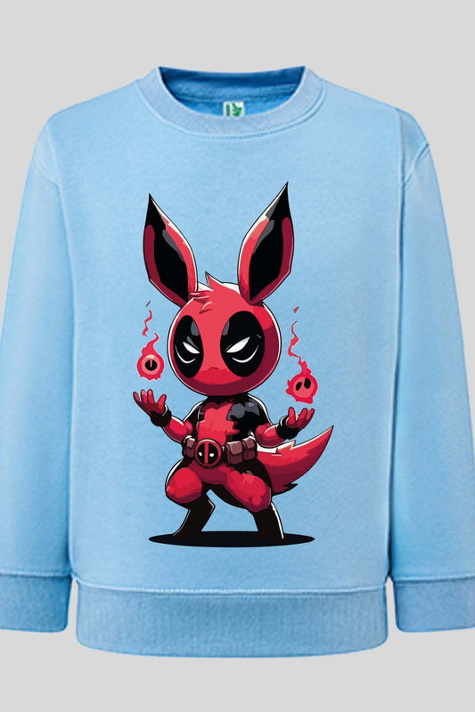 COULEUR:Bleu Ciel|Sweat Col Rond Garçon | Pokedead Bleu Ciel