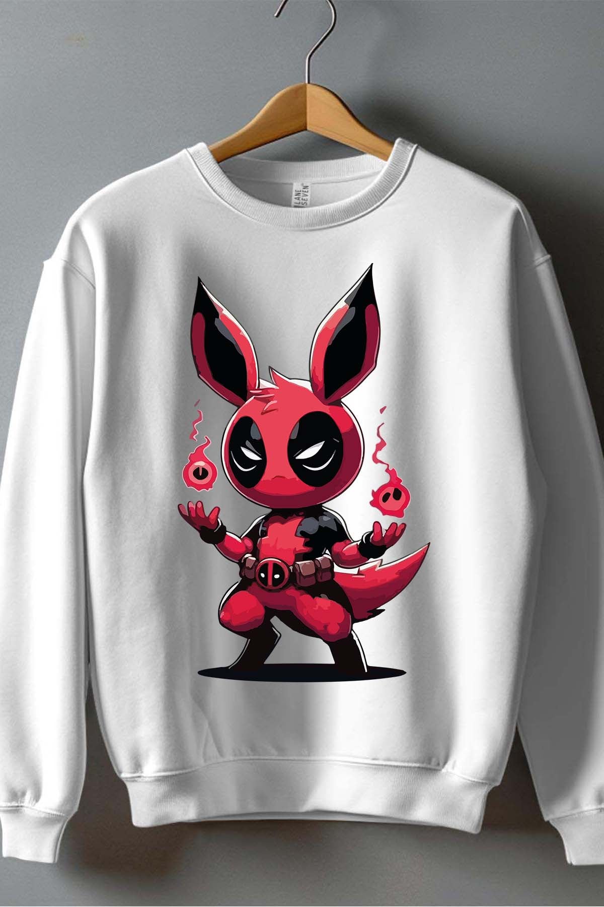 COULEUR:Blanc|Sweat Col Rond Homme | Pokedead Blanc