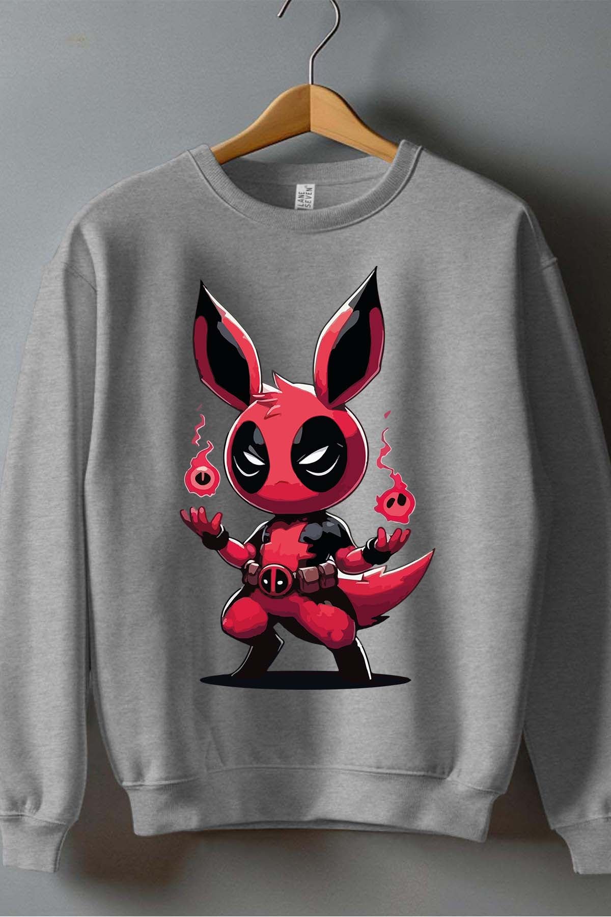 COULEUR:Gris|Sweat Col Rond Homme | Pokedead Gris