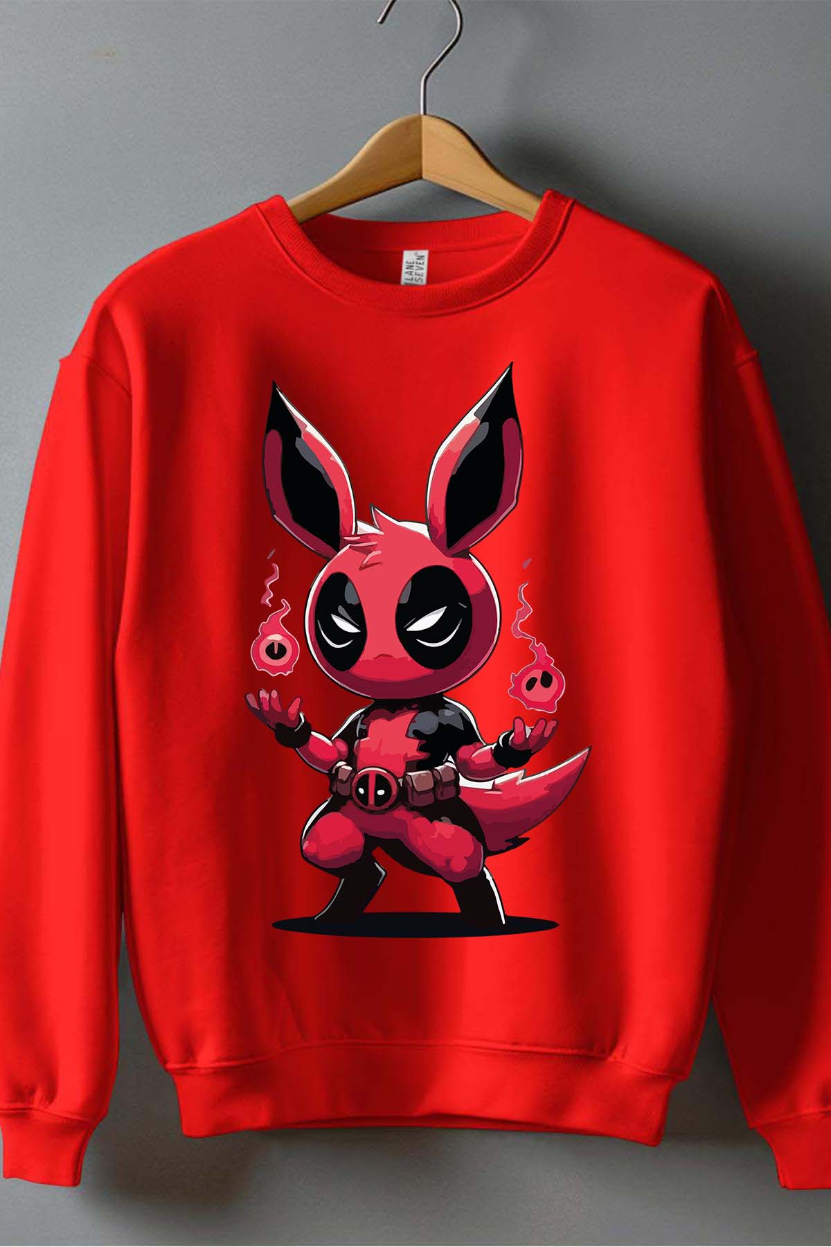 COULEUR:Rouge|Sweat Col Rond Homme | Pokedead Rouge