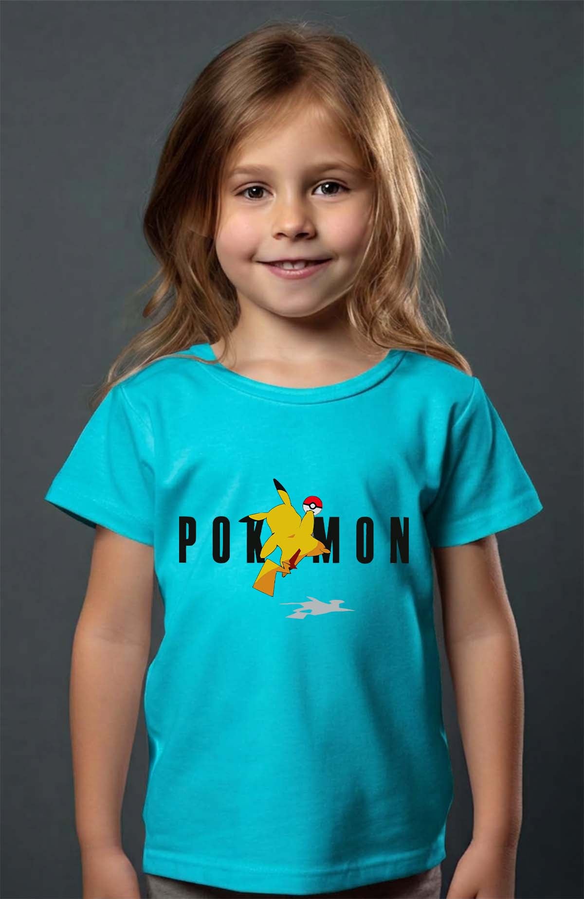 COULEUR:Turquoise|T-shirt Fille | Pokemon Jojo Turquoise