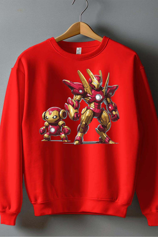 COULEUR:Rouge|Sweat Col Rond Garçon | Pokiron Rouge