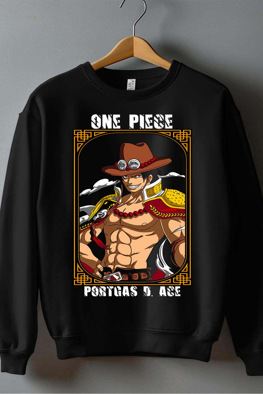 COULEUR:Noir|Sweat Col Rond Homme | Portgas D cadre Noir