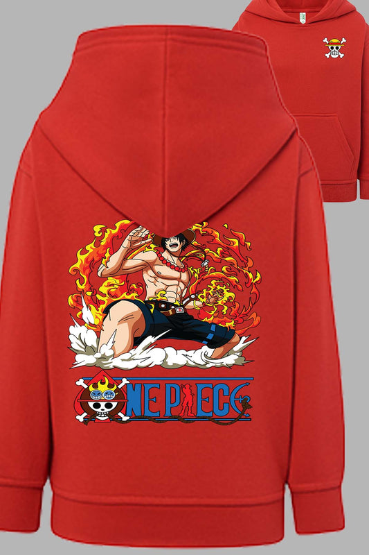 COULEUR:Rouge|Sweat Capuche Homme | Portgas Fire Rouge