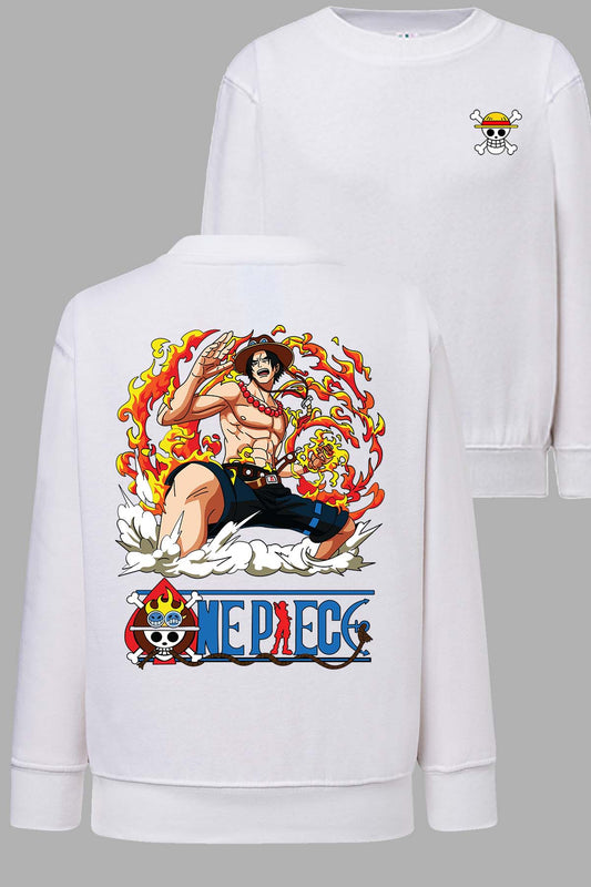 COULEUR:Blanc|Sweat Col Rond Homme | Portgas Fire Blanc
