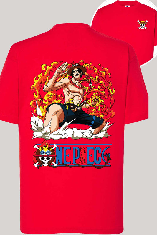 COULEUR:Rouge|T-shirt Garçon | Portgas Fire Rouge