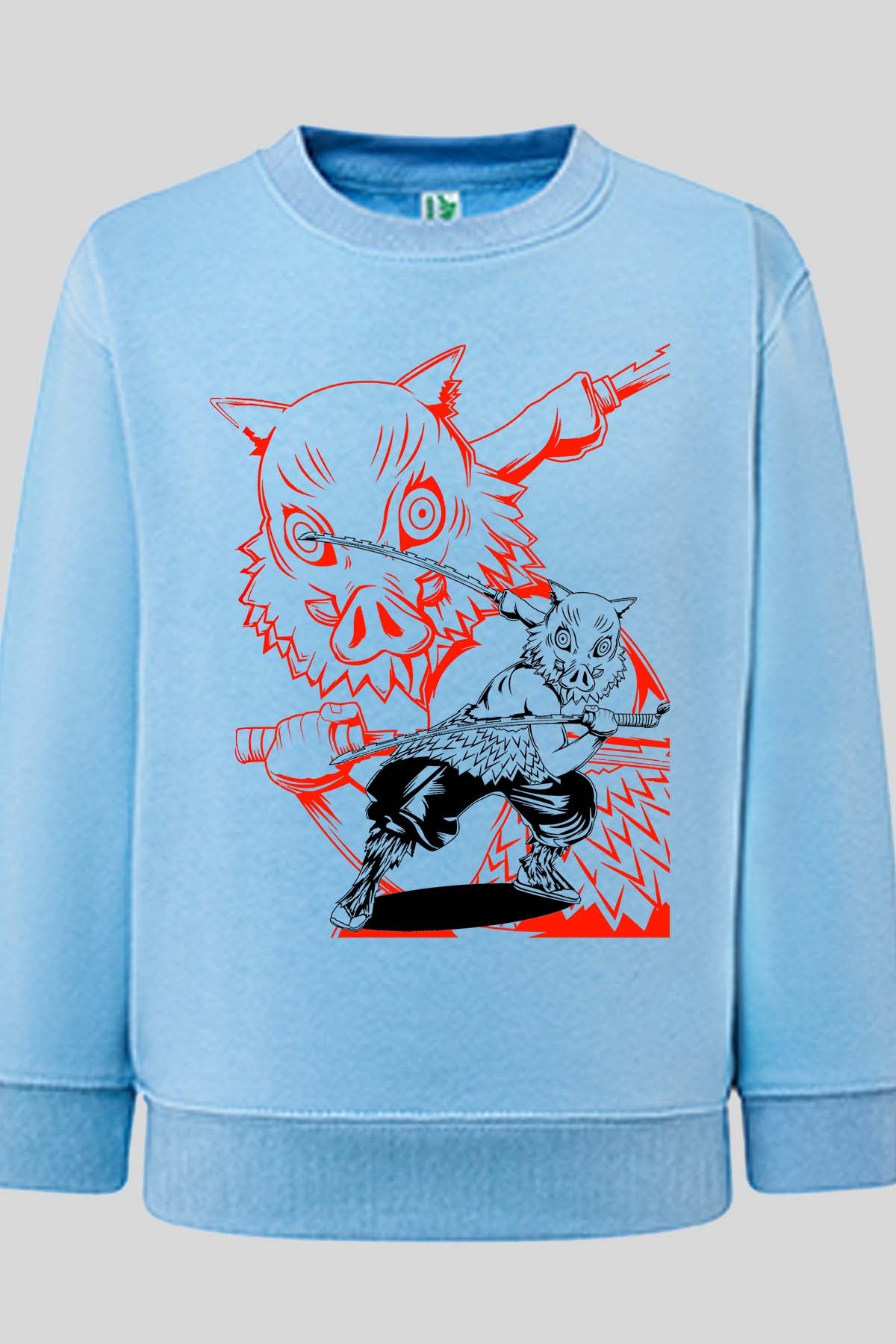 COULEUR:Bleu Ciel|Sweat Col Rond Garçon | Rage Sanglier Bleu Ciel