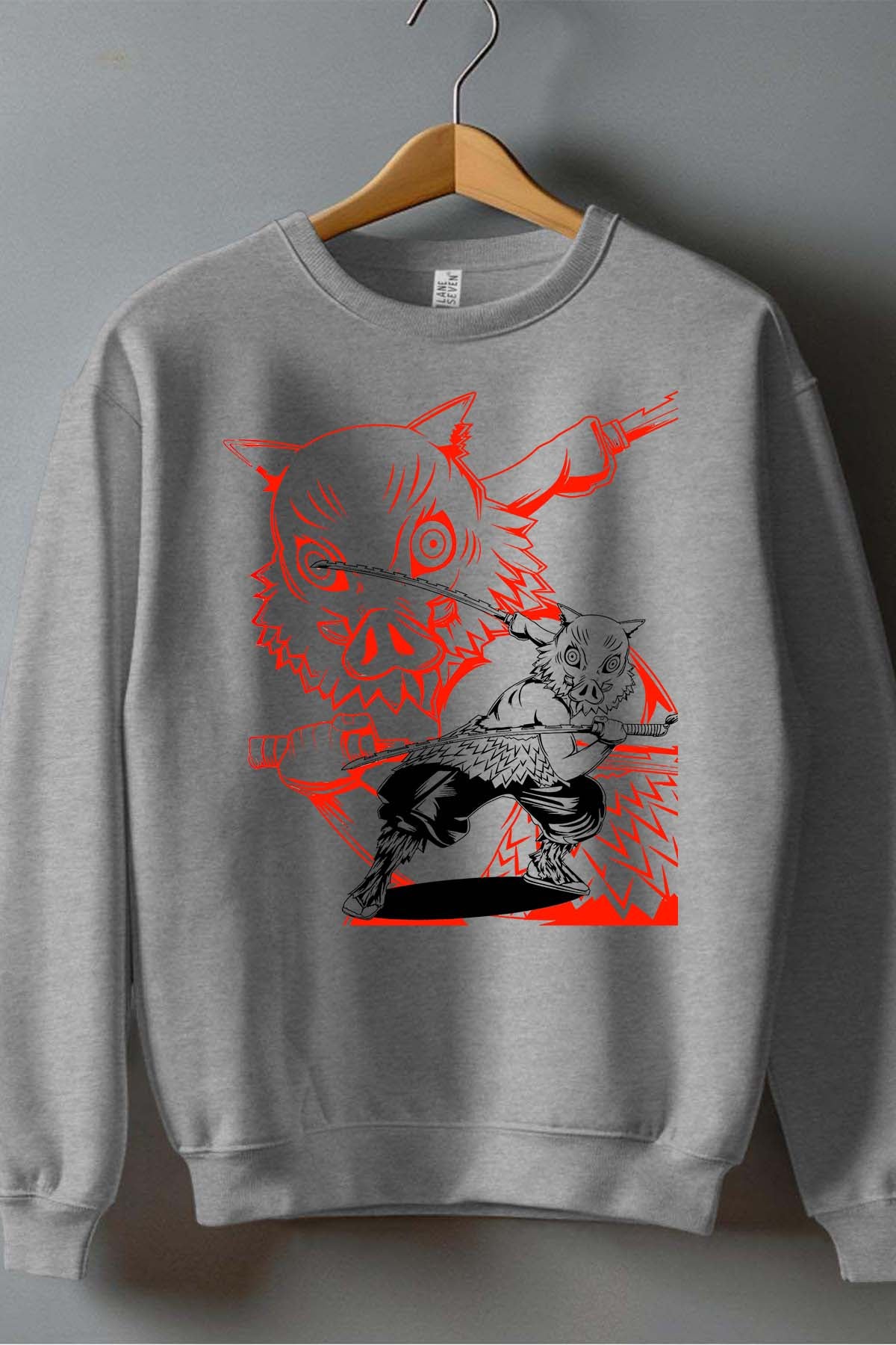 COULEUR:Gris|Sweat Col Rond Garçon | Rage Sanglier Gris