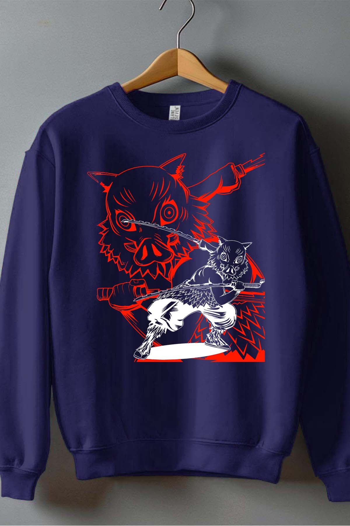 COULEUR:Marine|Sweat Col Rond Garçon | Rage Sanglier Marine