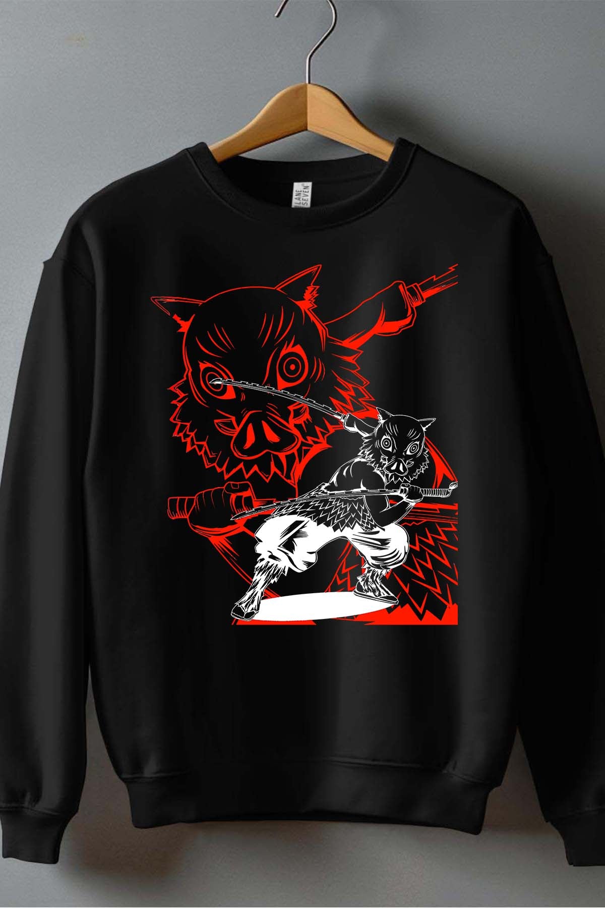 COULEUR:Noir|Sweat Col Rond Garçon | Rage Sanglier Noir
