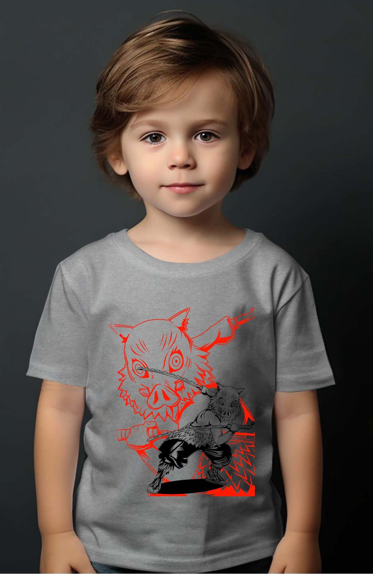 COULEUR:Gris|T-shirt Garçon | Rage Sanglier Gris