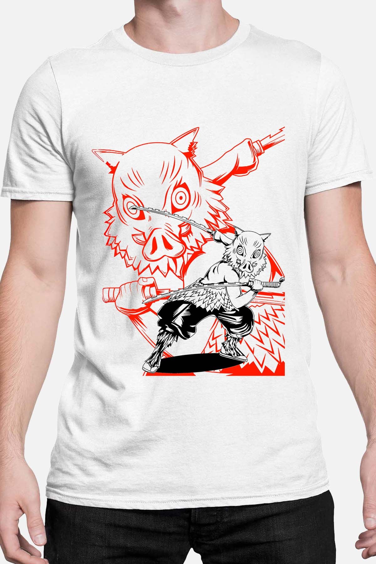 COULEUR:Blanc|T-shirt Homme | Rage Sanglier Blanc
