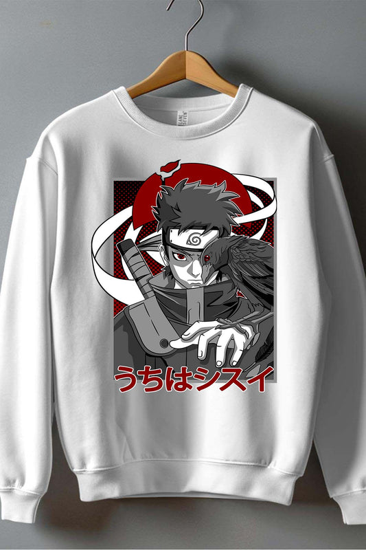 COULEUR:Blanc|Sweat Col Rond Homme | SHISUI UCHIHA 01 Blanc