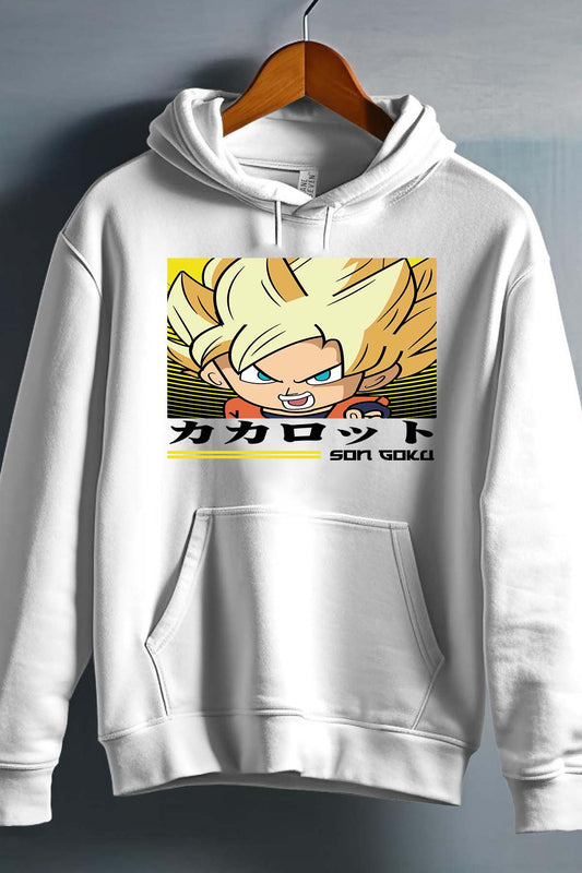 COULEUR:Blanc|Sweat Capuche Homme | SON GOKU CHIBI 01 Blanc