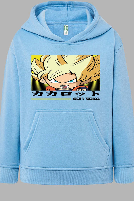 COULEUR:Bleu Ciel|Sweat Capuche Homme | SON GOKU CHIBI 01 Bleu Ciel