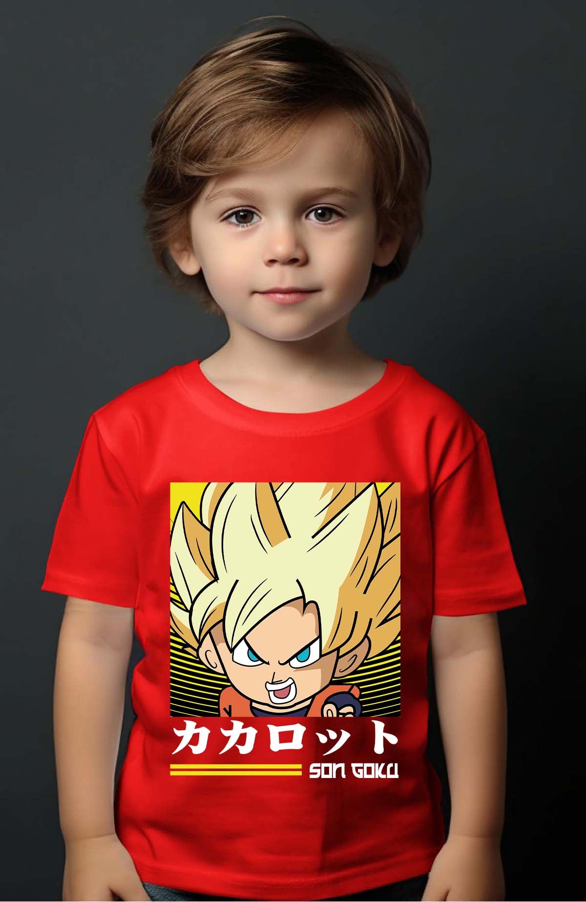 COULEUR:Rouge|T-shirt Garçon | SON GOKU CHIBI 01 Rouge