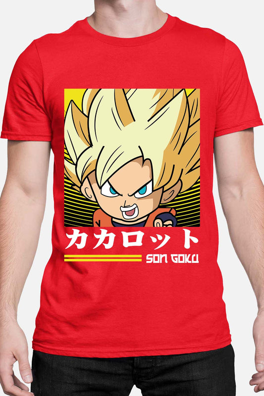 COULEUR:Rouge|T-shirt Homme | SON GOKU CHIBI 01 Rouge