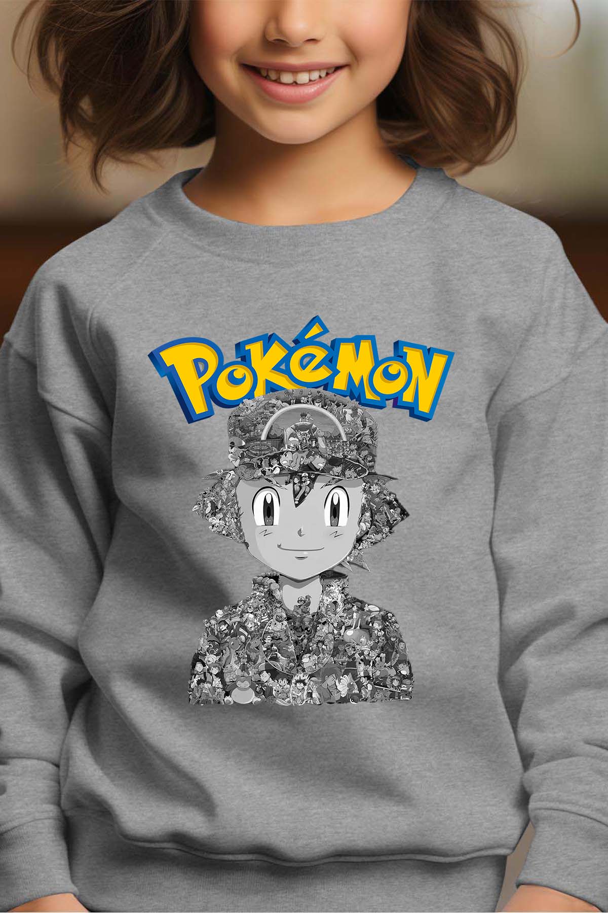 COULEUR:Gris|Sweat Col Rond Fille | Sacha Multi Incrustation Gris