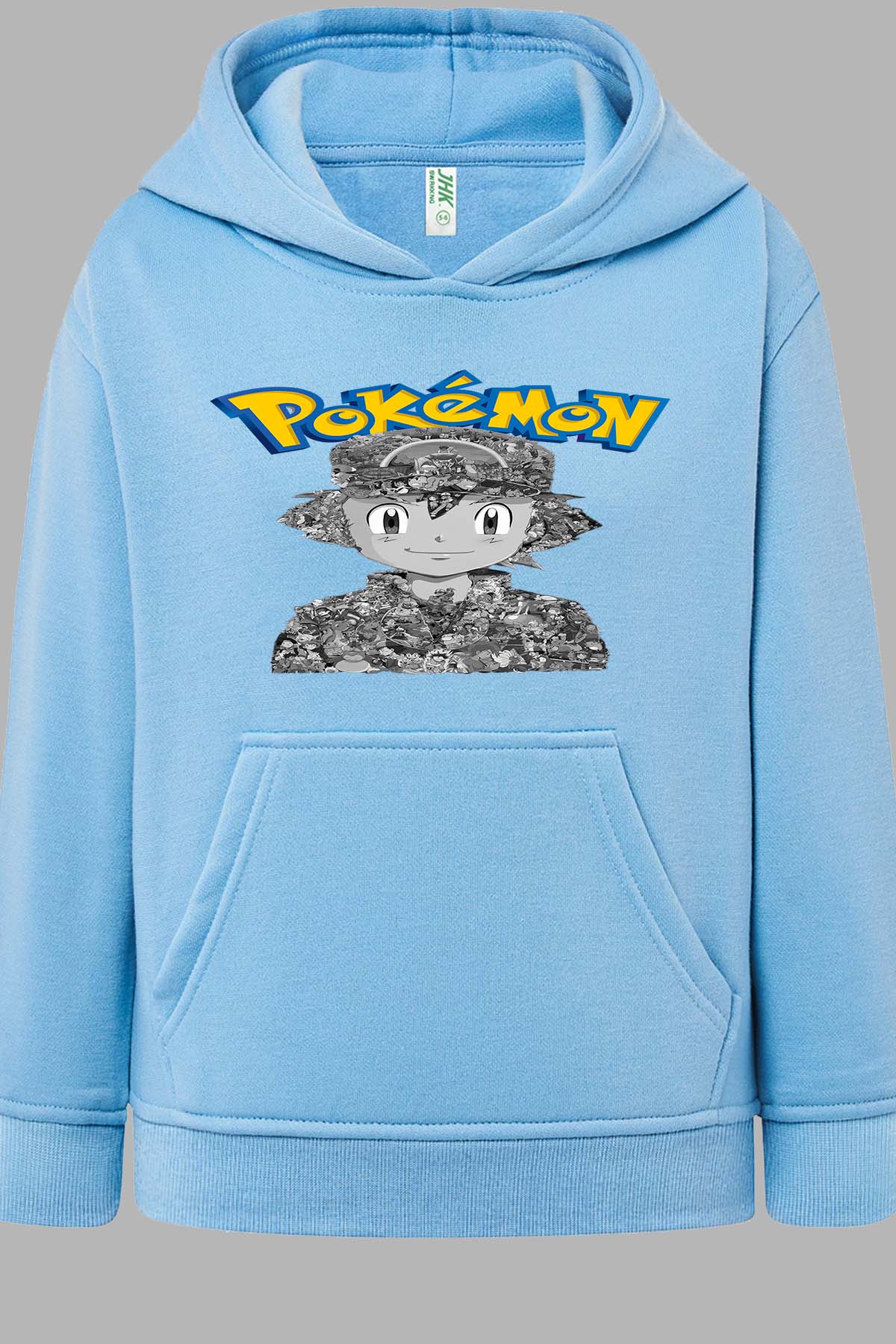 COULEUR:Bleu Ciel|Sweat Capuche Fille | Sacha Multi Incrustation Bleu Ciel