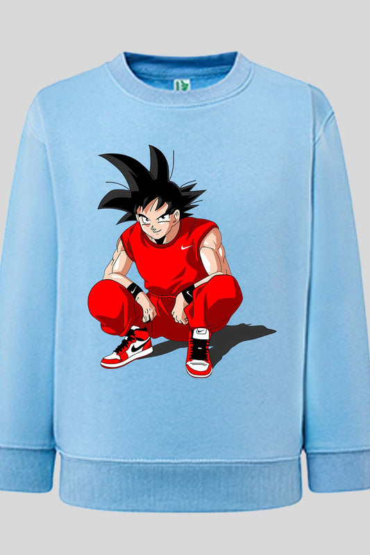 COULEUR:Bleu Ciel|Sweat Col Rond Homme | SanGoku Sport Bleu Ciel