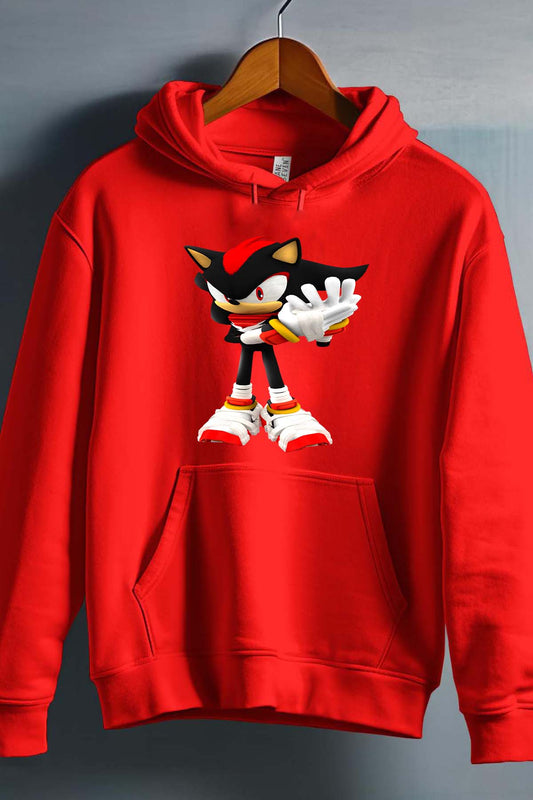 COULEUR:Rouge|Sweat Capuche Homme | Shadow Sonic noir Rouge
