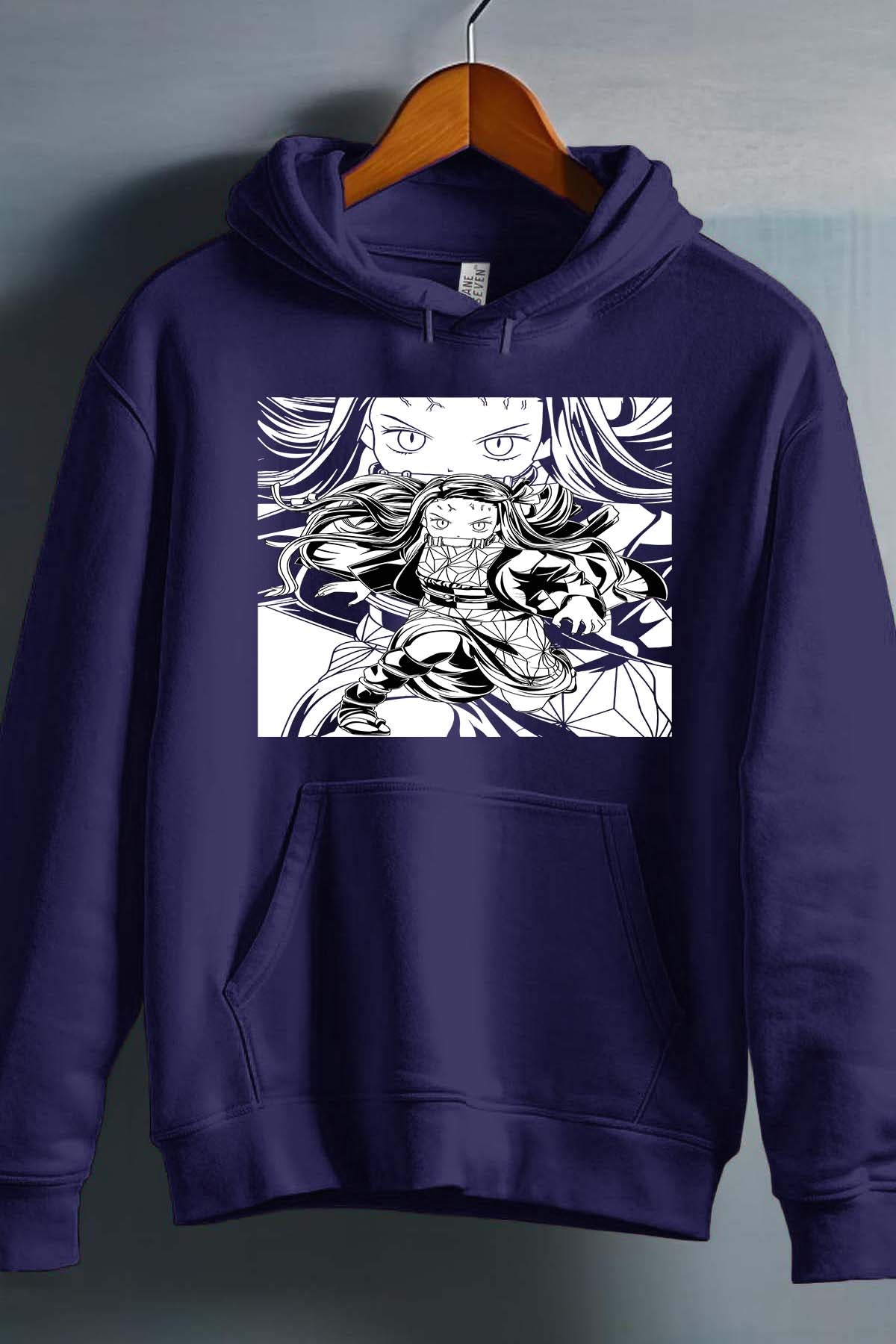 COULEUR:Marine|Sweat Capuche Garçon | Silence Nezu Marine
