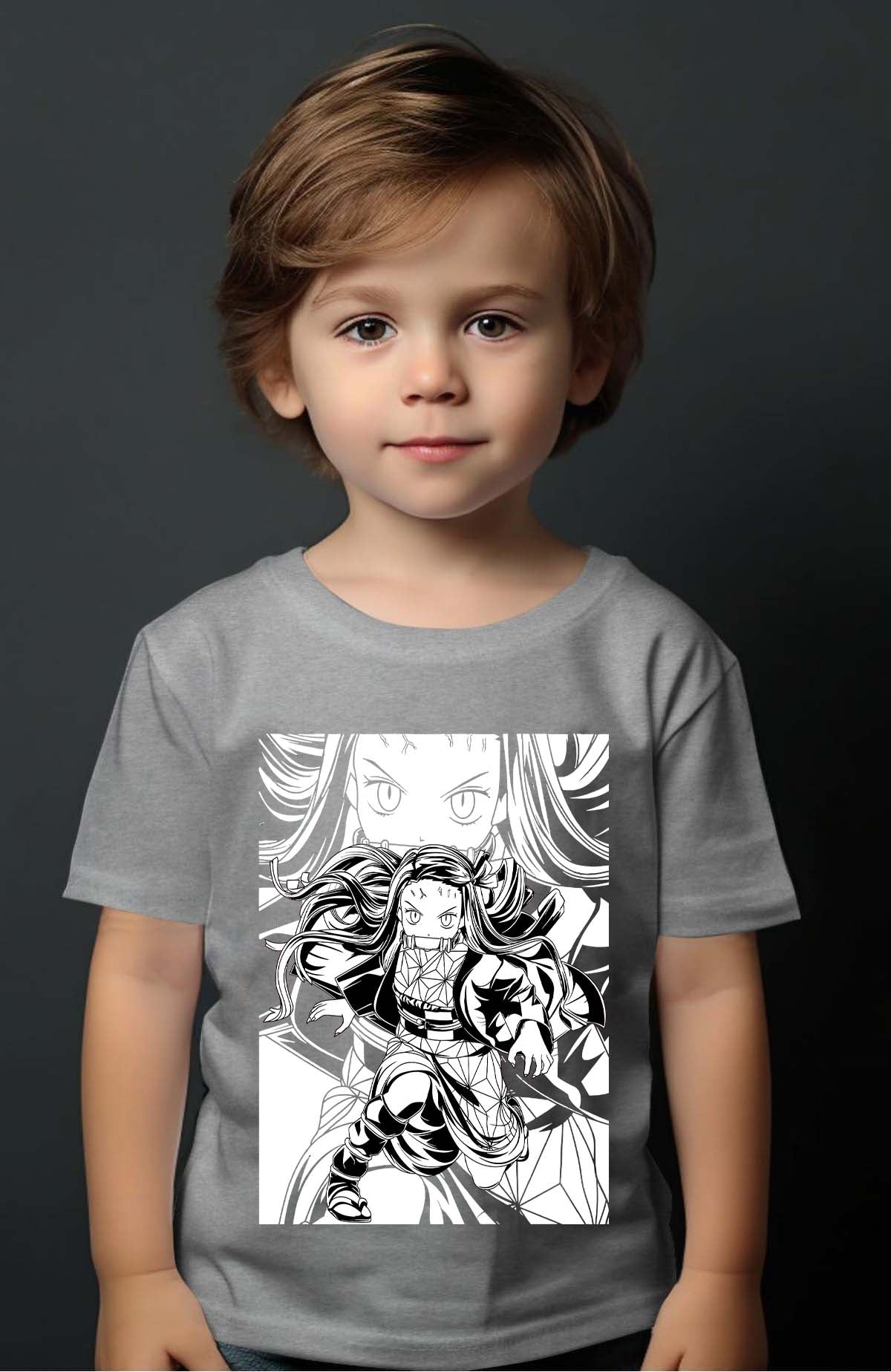 COULEUR:Gris|T-shirt Garçon | Silence Nezu Gris