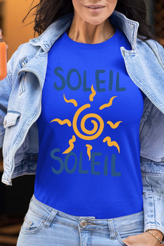 COULEUR:Bleu Roi|T-shirt Femme | Soleil 2fois Bleu Roi