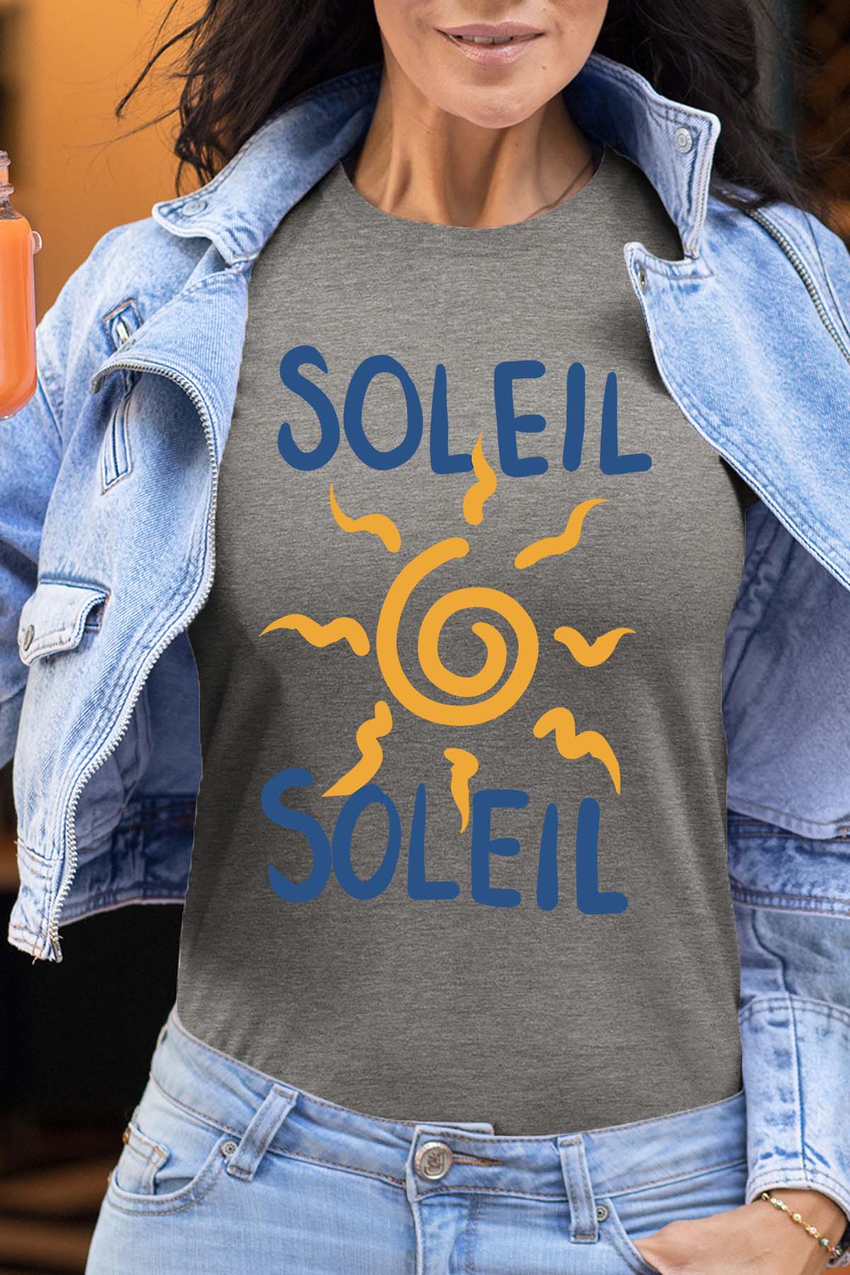 COULEUR:Gris|T-shirt Femme | Soleil 2fois Gris