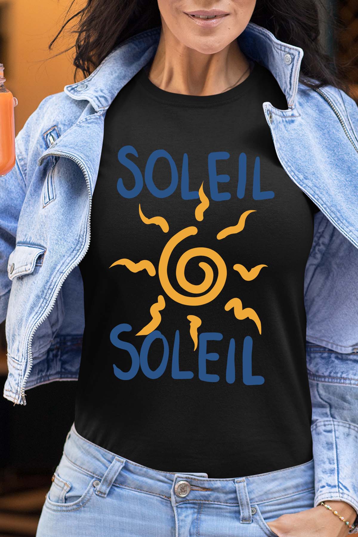 COULEUR:Noir|T-shirt Femme | Soleil 2fois Noir