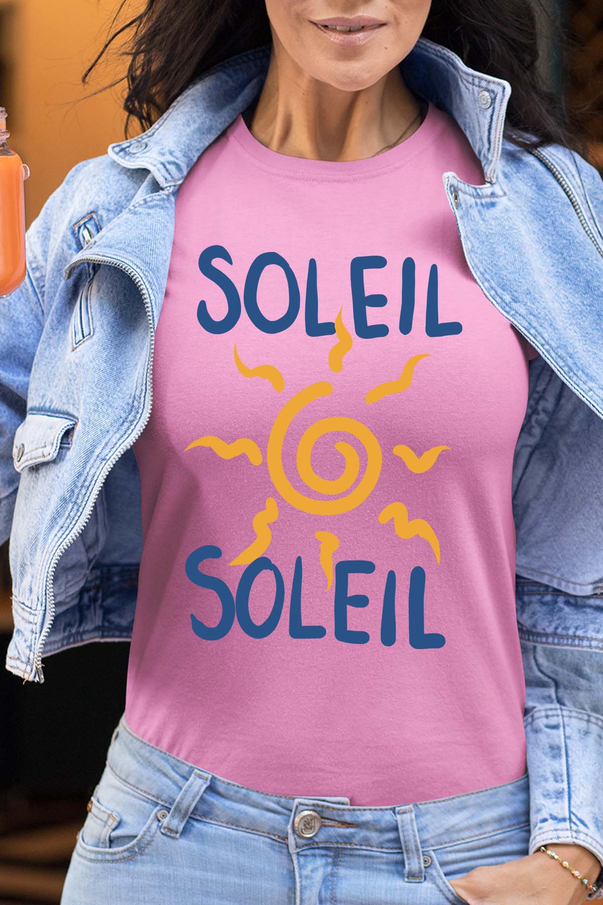 COULEUR:Rose|T-shirt Femme | Soleil 2fois Rose