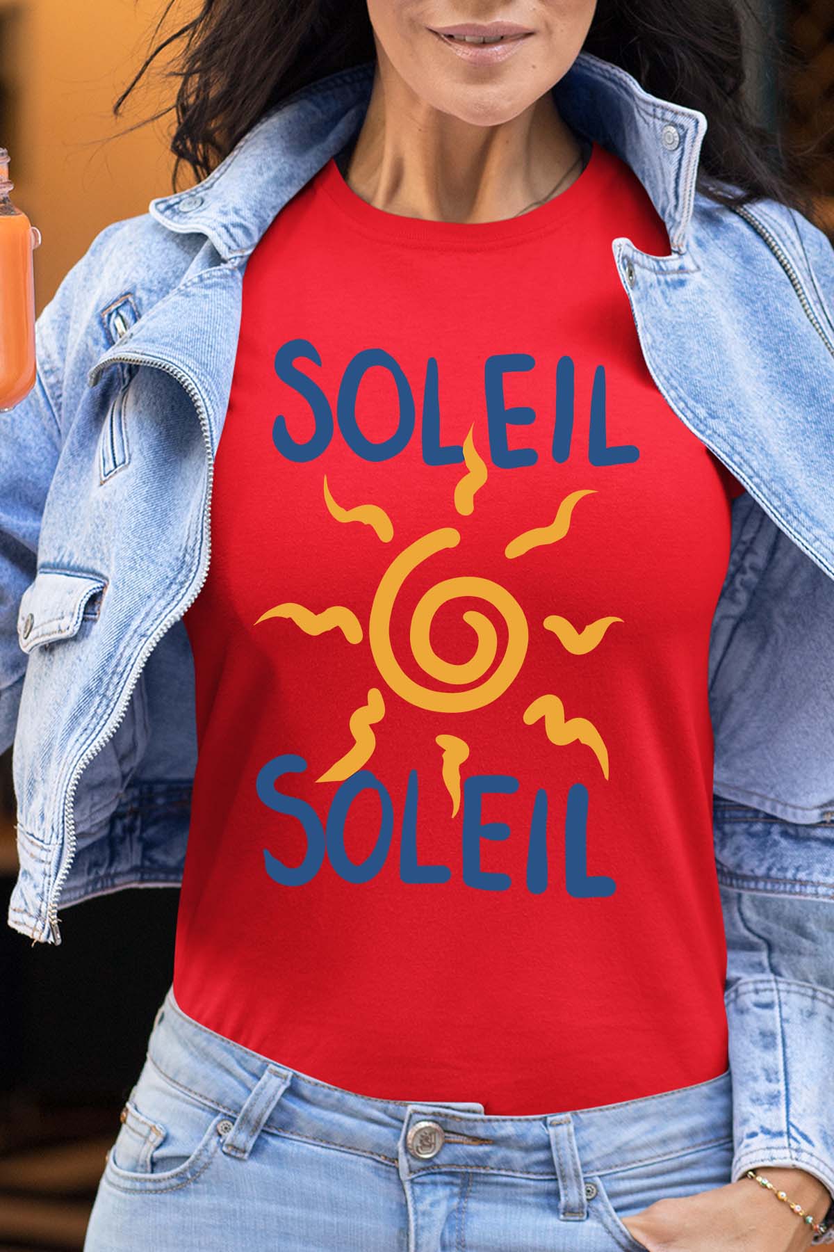 COULEUR:Rouge|T-shirt Femme | Soleil 2fois Rouge