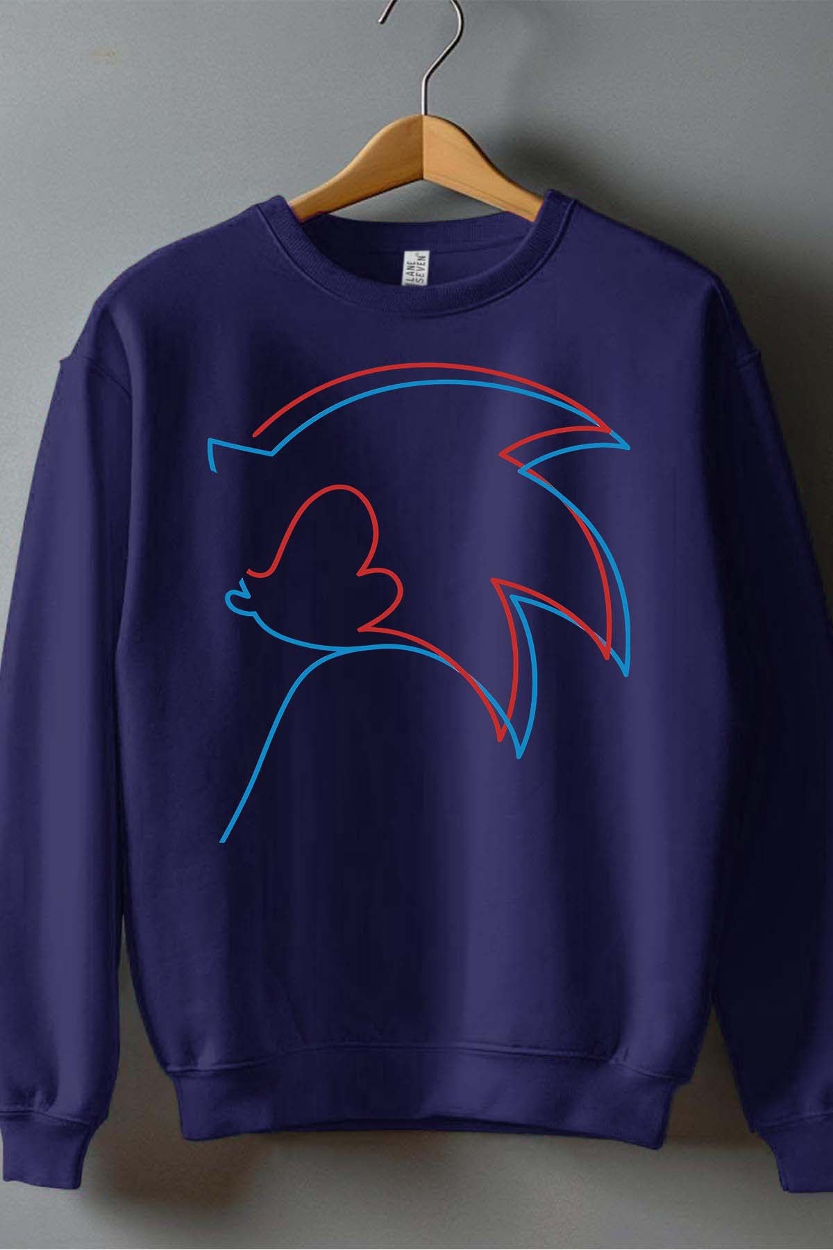 COULEUR:Marine|Sweat Col Rond Homme | Sonic 2 light Marine