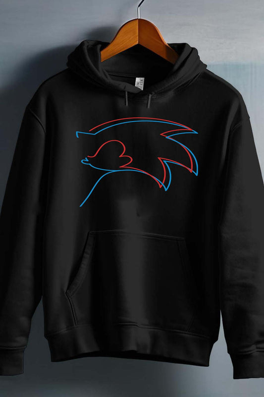 COULEUR:Noir|Sweat Capuche Homme | Sonic 2 light Noir