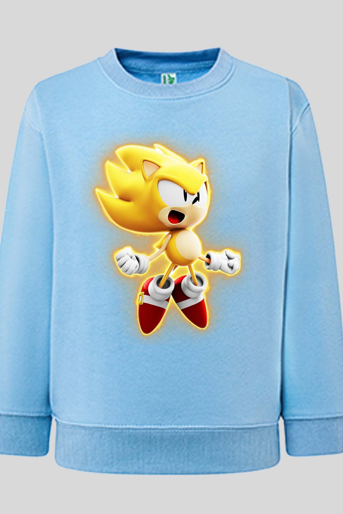 COULEUR:Bleu Ciel|Sweat Col Rond Homme | Sonic Gold Bleu Ciel