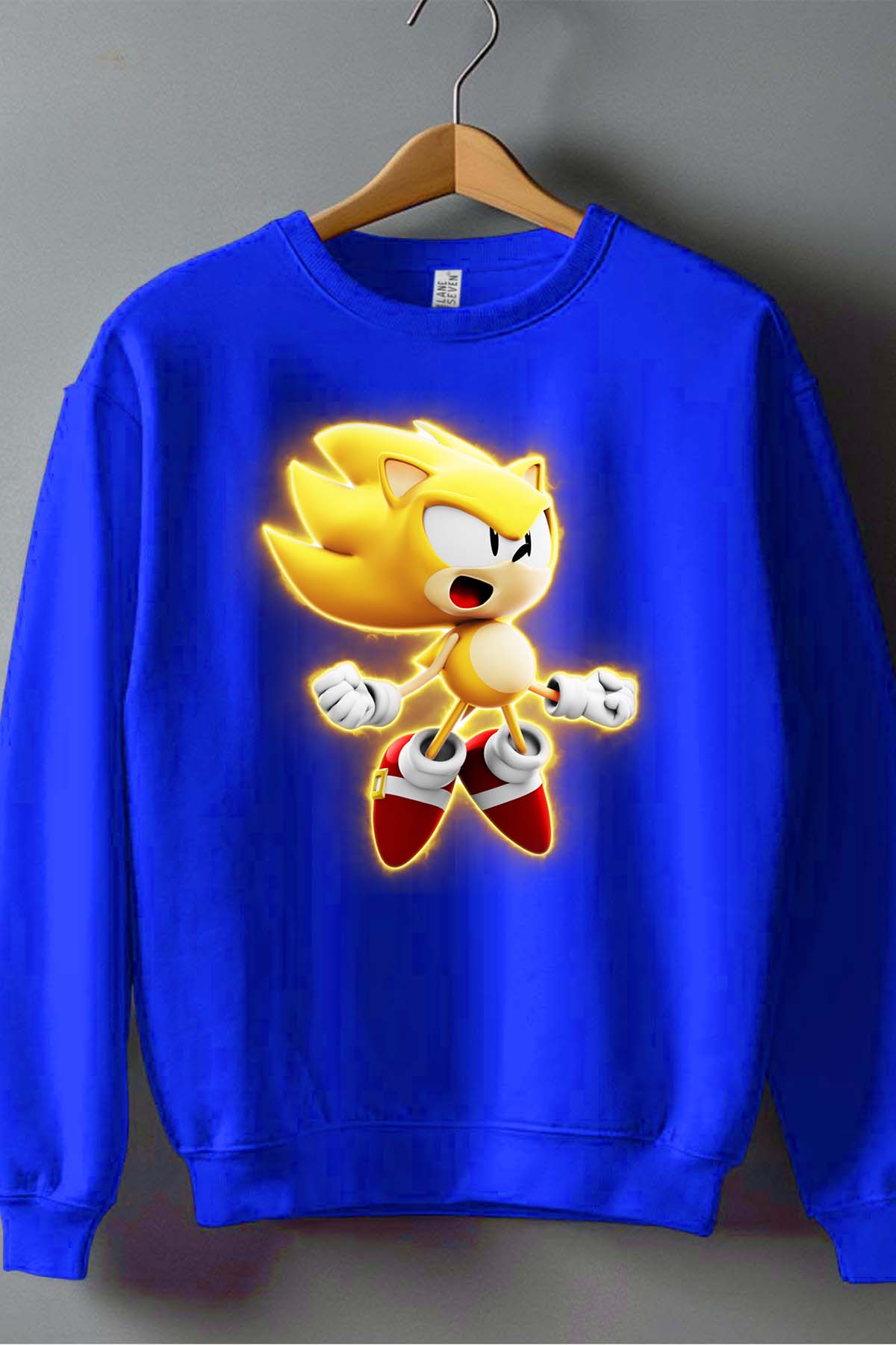 COULEUR:Bleu Roi|Sweat Col Rond Homme | Sonic Gold Bleu Roi