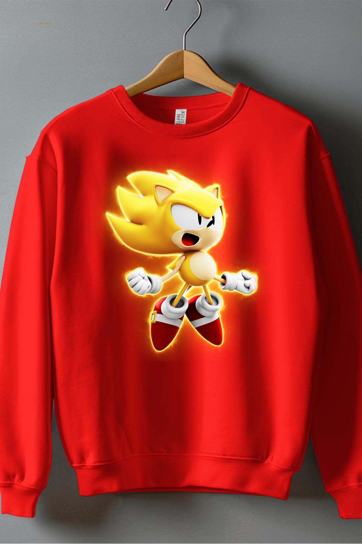 COULEUR:Rouge|Sweat Col Rond Homme | Sonic Gold Rouge