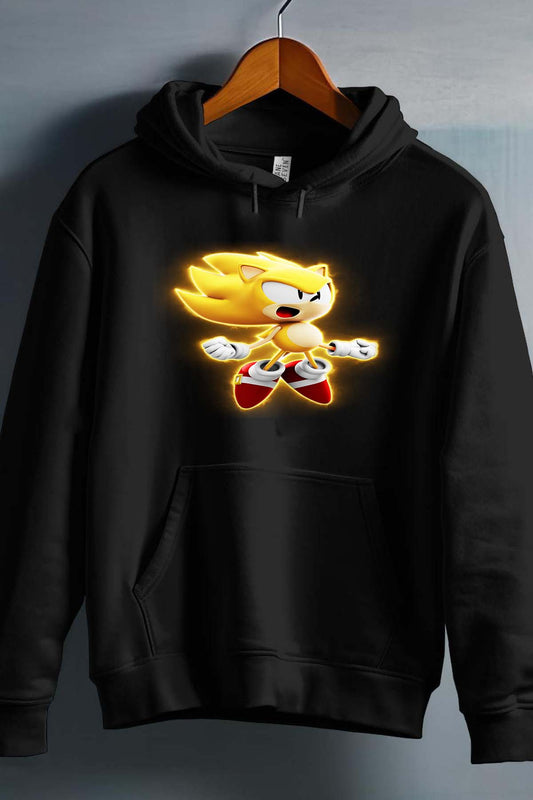 COULEUR:Noir|Sweat Capuche Garçon | Sonic Gold Noir
