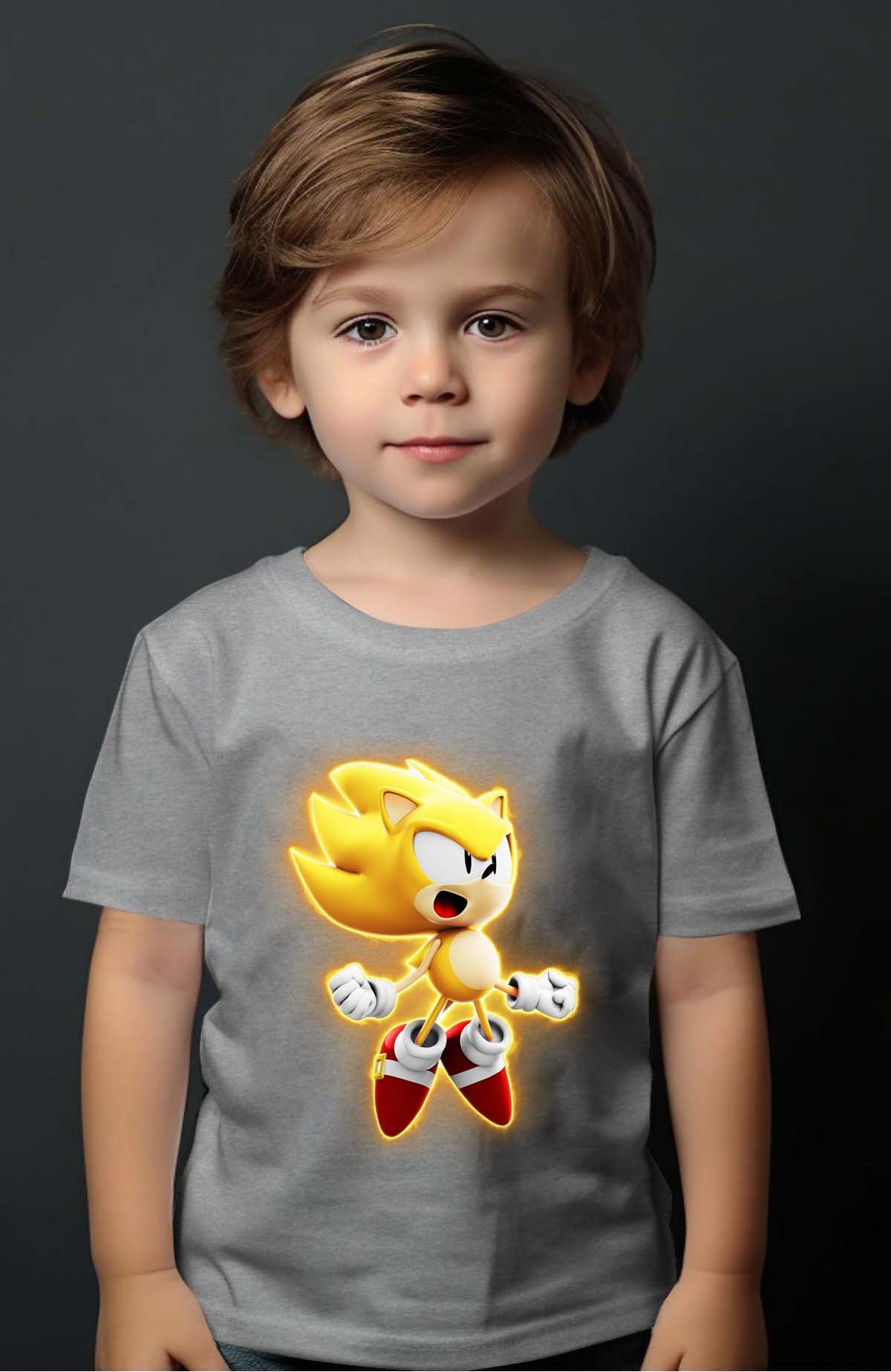 COULEUR:Gris|T-shirt Garçon | Sonic Gold Gris