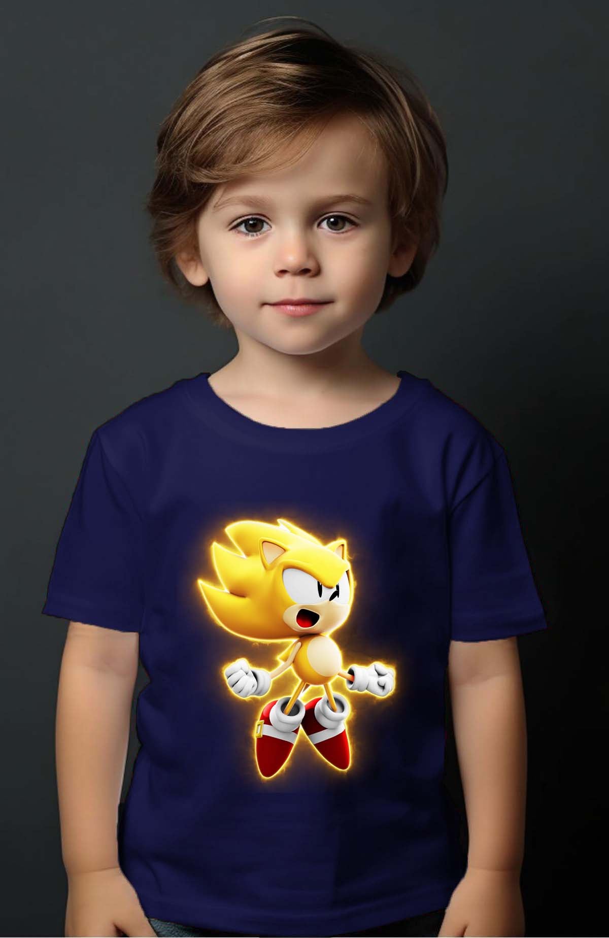 COULEUR:Marine|T-shirt Garçon | Sonic Gold Marine