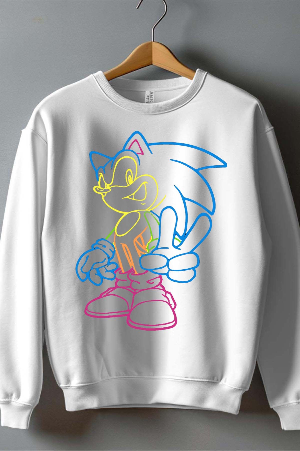 COULEUR:Blanc|Sweat Col Rond Homme | Sonic light Blanc