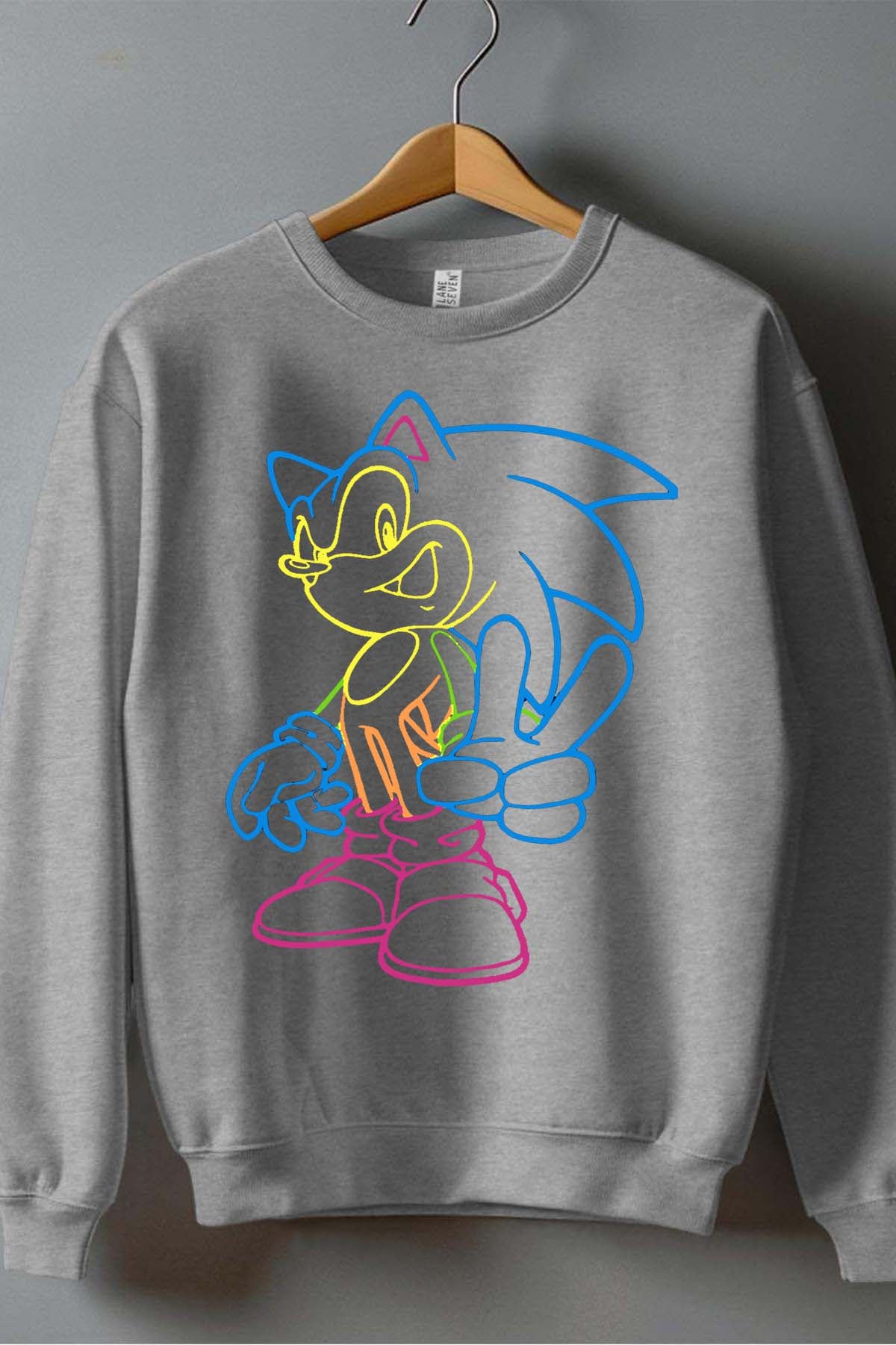 COULEUR:Gris|Sweat Col Rond Homme | Sonic light Gris