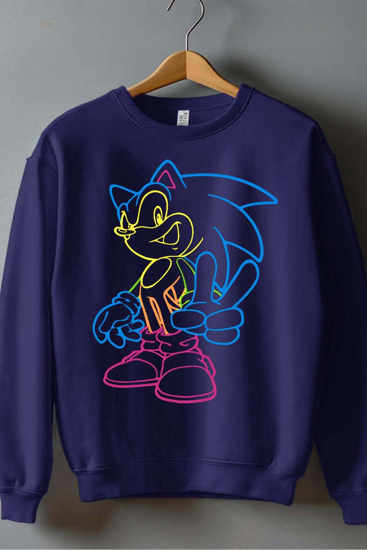 COULEUR:Marine|Sweat Col Rond Homme | Sonic light Marine