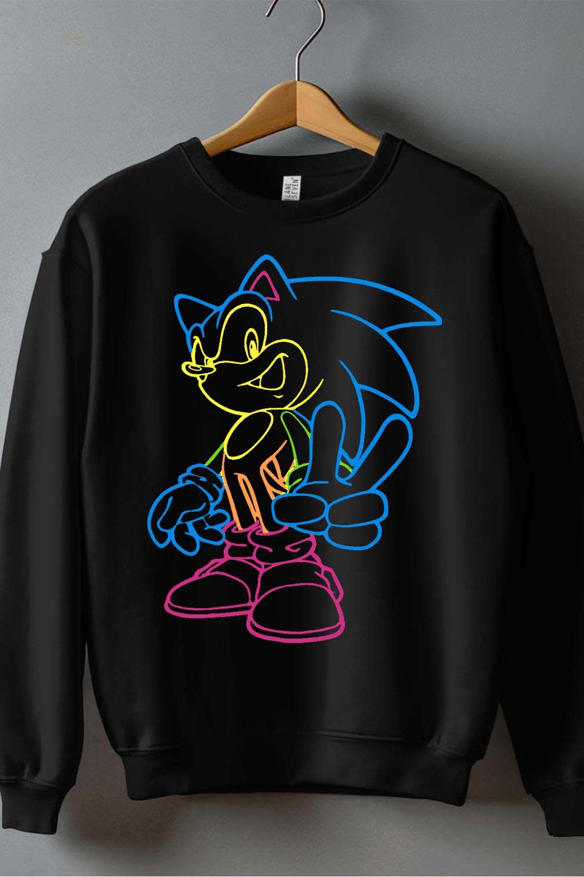COULEUR:Noir|Sweat Col Rond Homme | Sonic light Noir
