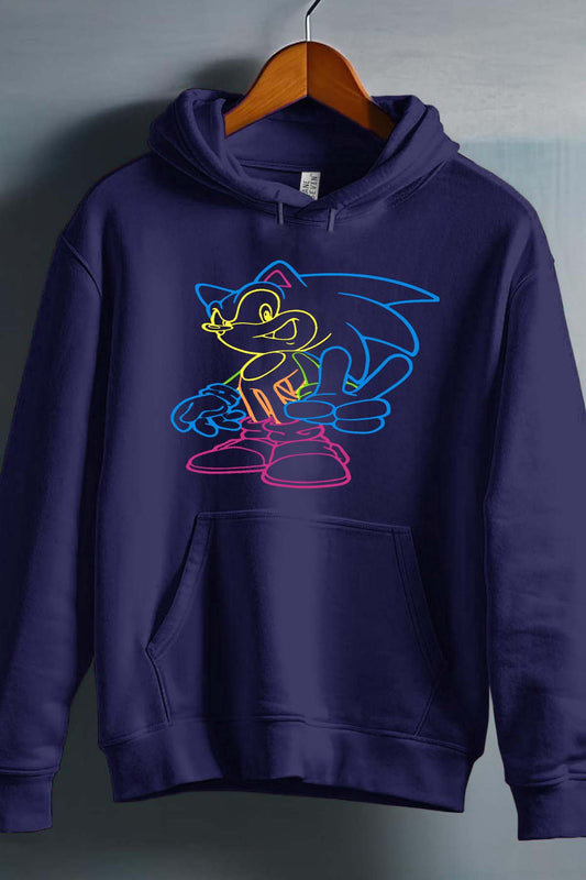COULEUR:Marine|Sweat Capuche Garçon | Sonic light Marine