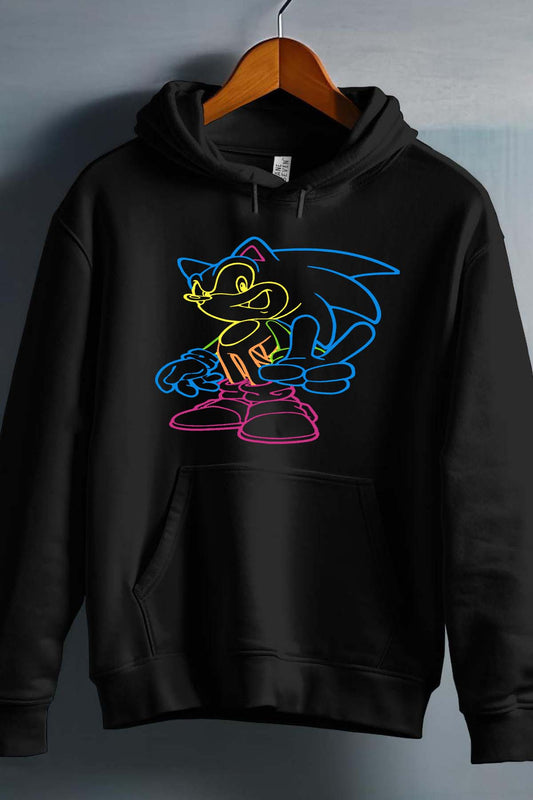 COULEUR:Noir|Sweat Capuche Homme | Sonic light Noir