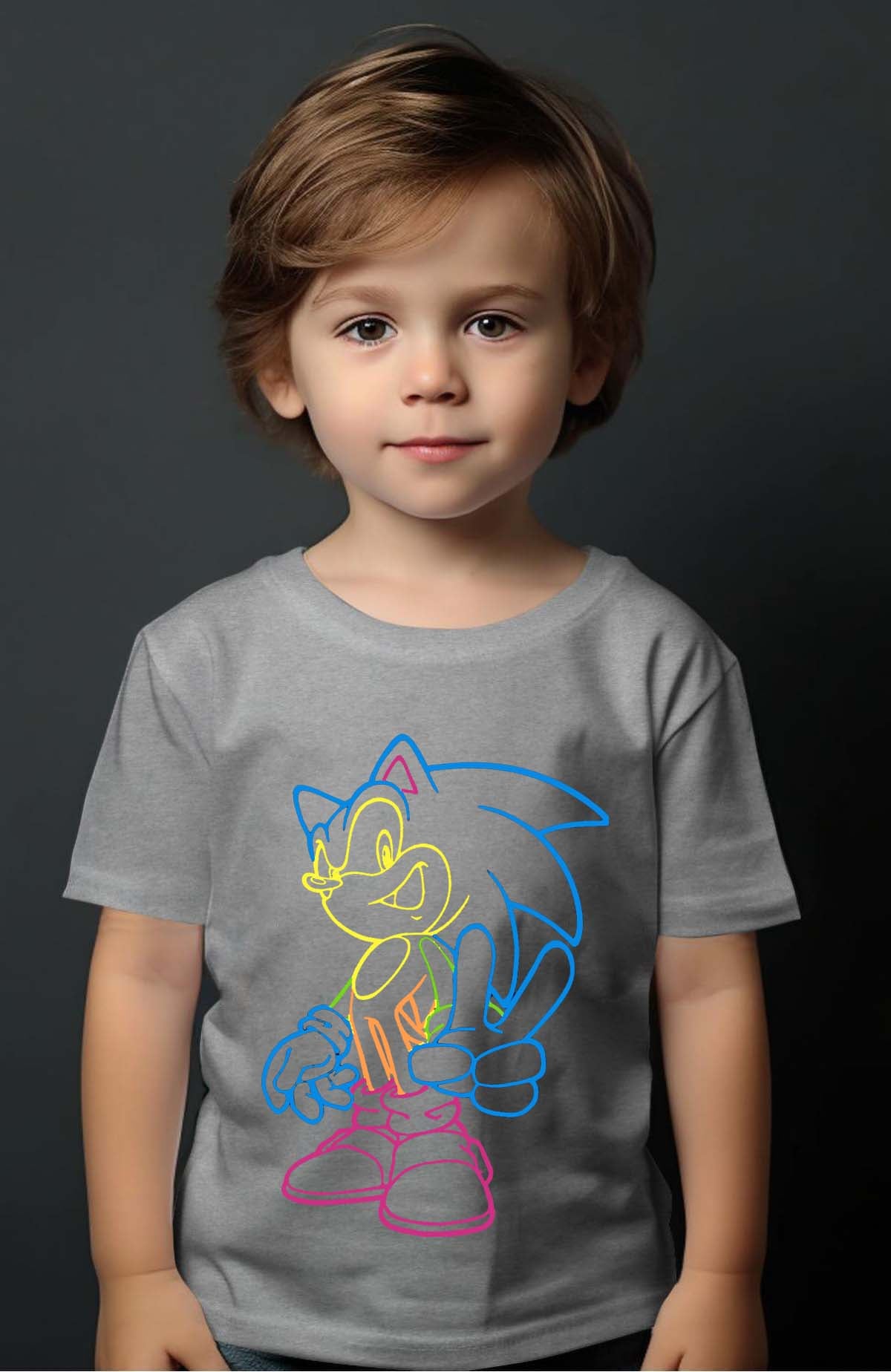 COULEUR:Gris|T-shirt Garçon | Sonic light Gris