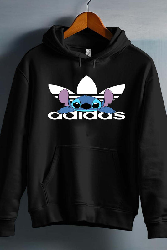 COULEUR:Noir|Sweat Capuche Garçon | Stich adid allongé Noir