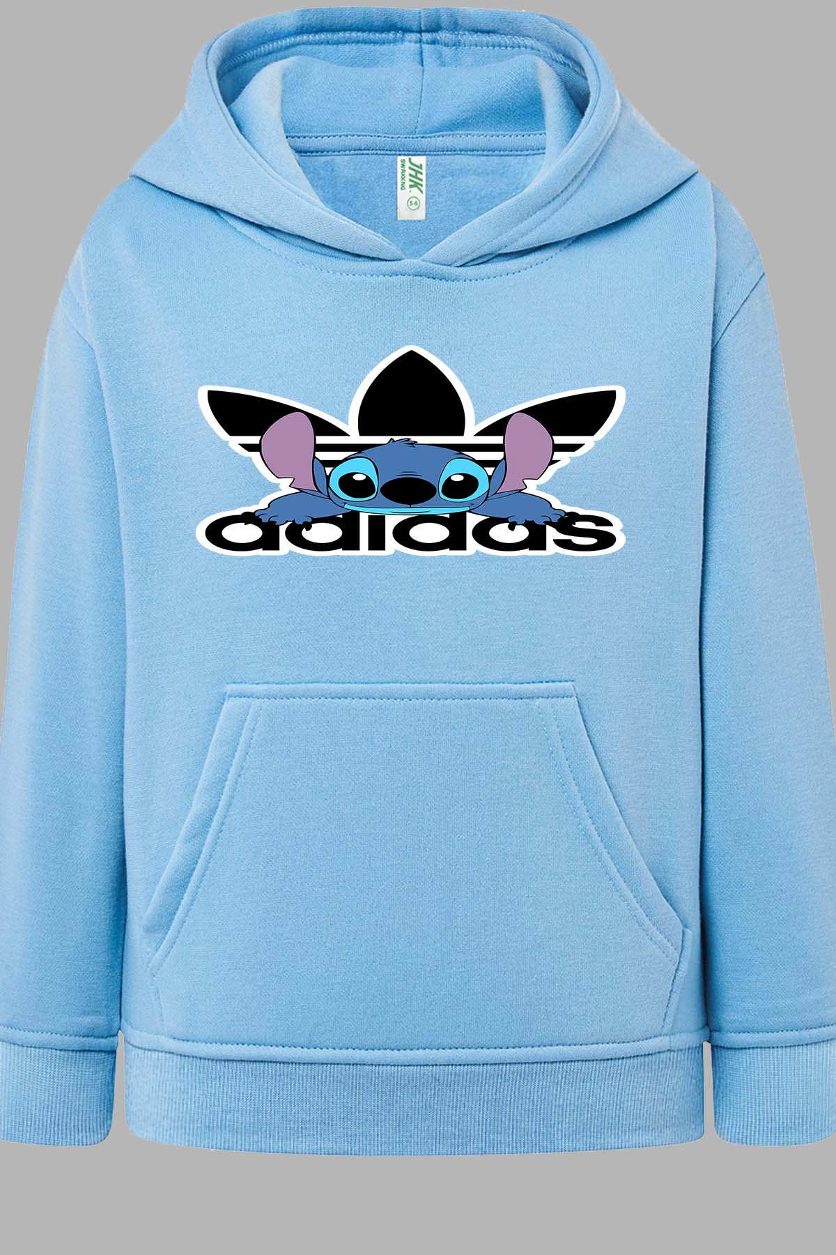 COULEUR:Bleu Ciel|Sweat Capuche Homme | Stich adid allongé Bleu Ciel